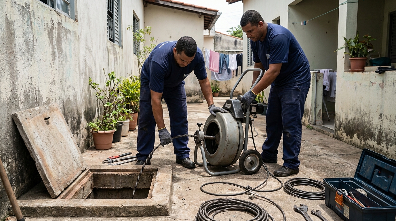 Desentupimento de Coluna Sanitária em Duque de Caxias‑RJ