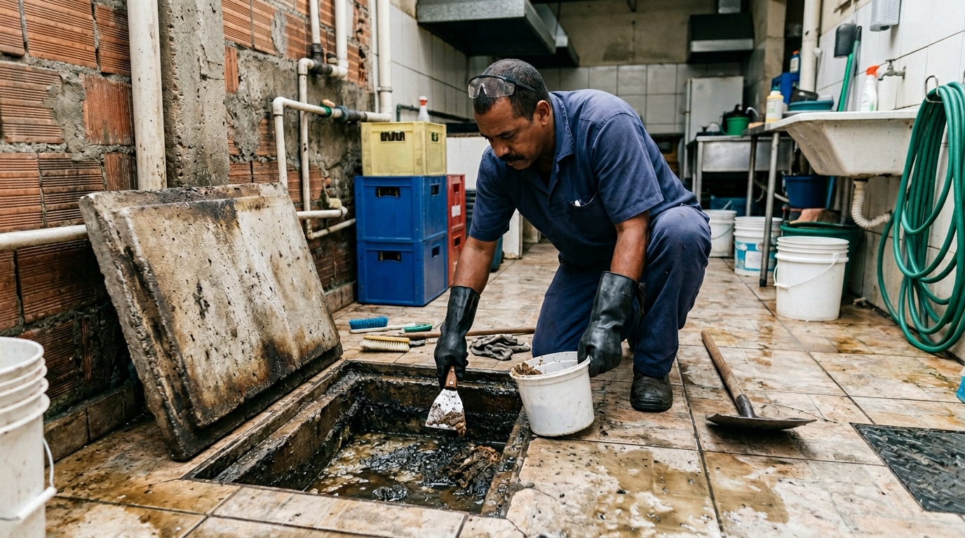 Esvaziamento de Caixa de Gordura em Duque de Caxias‑RJ